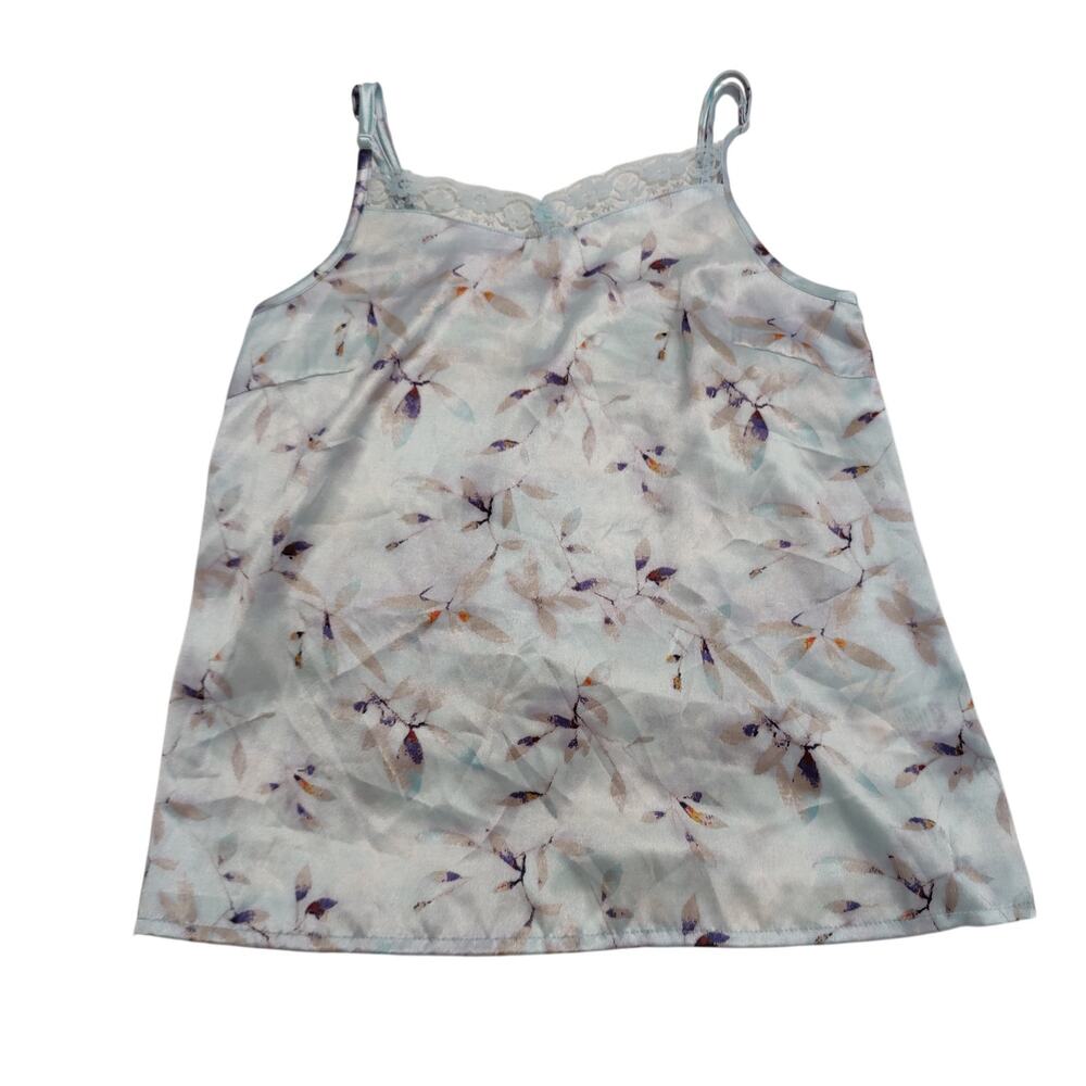 Sincerely Jules Satin Sleepwear Set Floral Lace‎ Blue XS Romantic Fairy Coquette - Picture 4 of 7